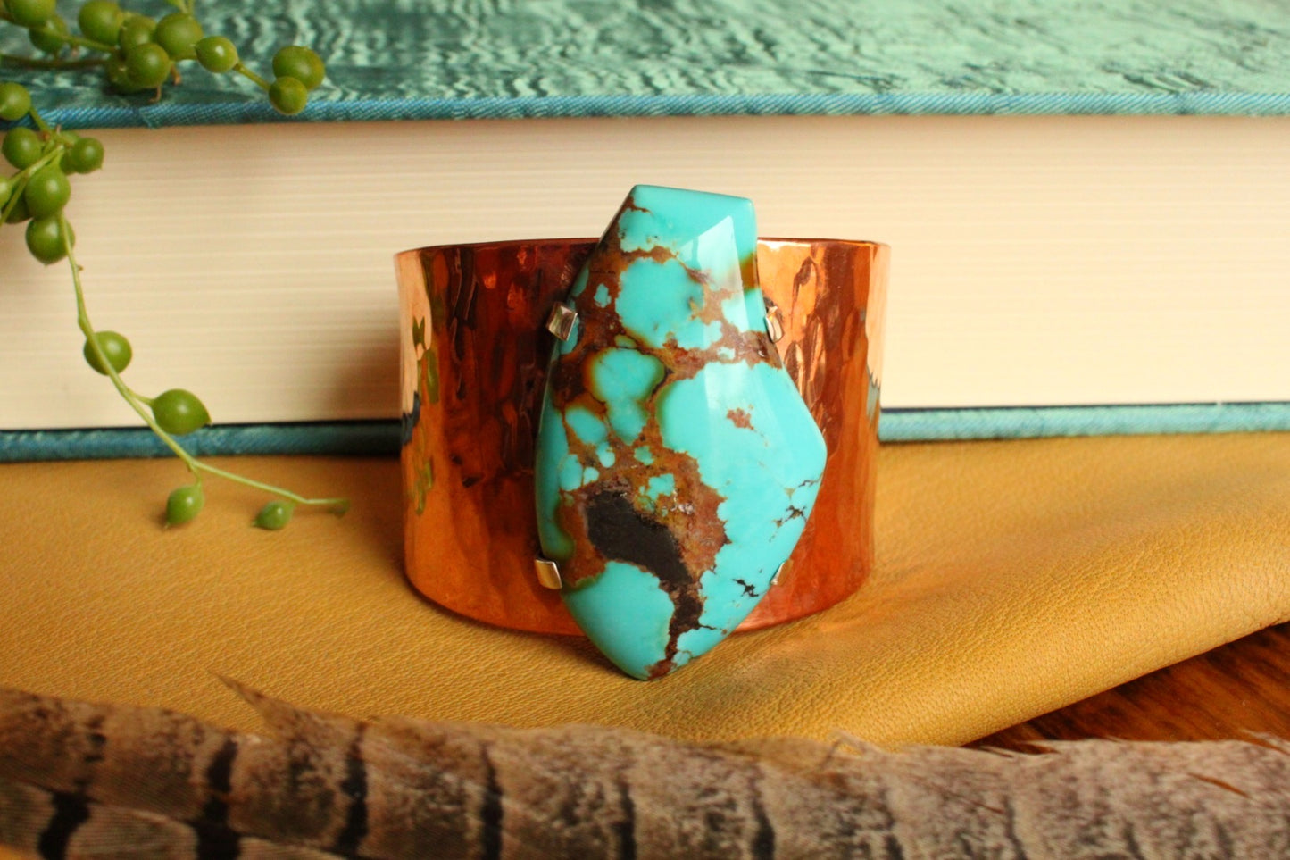 “Fort Worth” Copper Cuff With Turquoise